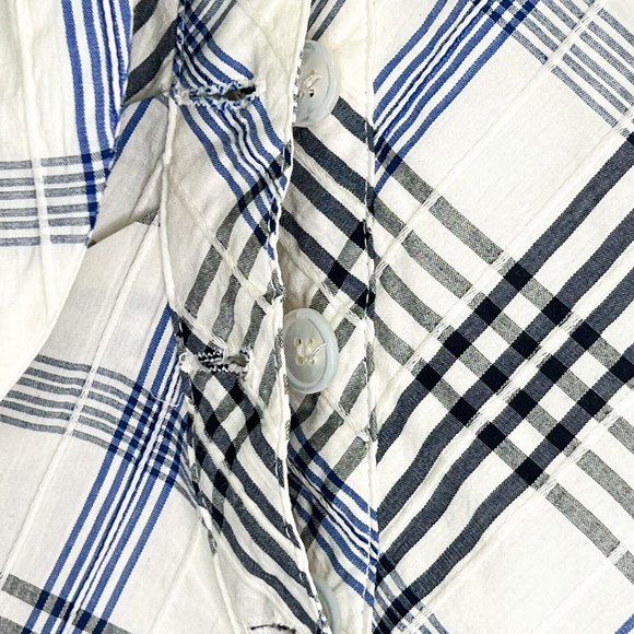 Veronica Beard Women's Size 8 Kaia Plaid Check Wrap Ruffle Skirt Blue & White - Picture 7 of 11